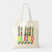Tote Bag Be Kind Hand Sign Language Puzzle Sensibilisation (Dos)