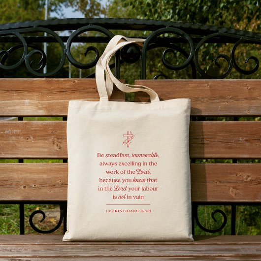 Tote Bag Be Steadfast Christian