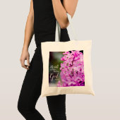 Tote Bag Be Still Psaum 46:10 Fleurs Lilac Violettes (Devant (produit))
