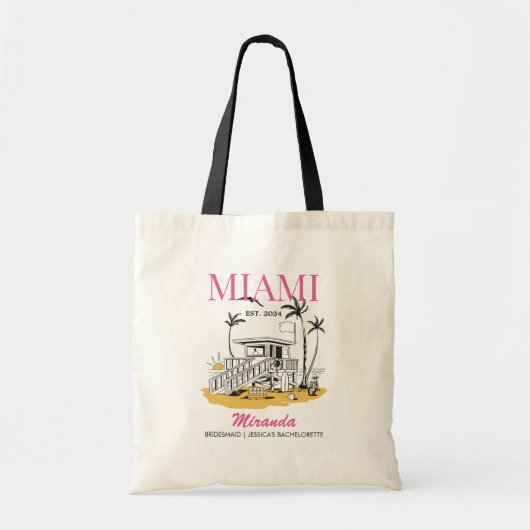 Tote Bag Beach Bachelorat Party Bridesmaid Texte personnali (Devant)