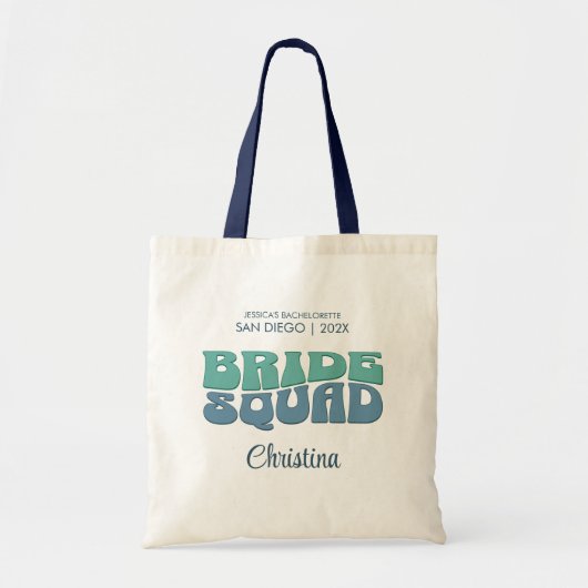 Tote Bag Beach Bachelorette Party Retro Bride Squad Cadeau (Devant)