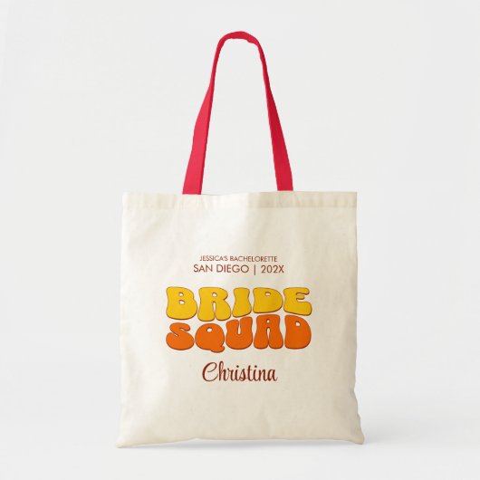 Tote Bag Beach Bachelorette Party Super brigade Squad Cadea (Devant)