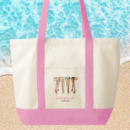 Tote Bag Beach Bridesmaid Proposal Bachelorette Favor Name