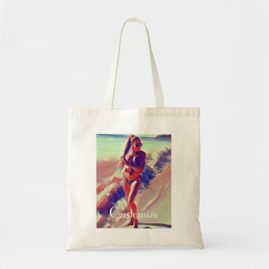 Tote Bag Beach Girl Thunder_Cove (Devant)