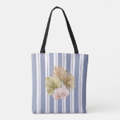 Tote Bag Beach House Blue Stripes Côte Boho Ferme (Dos)