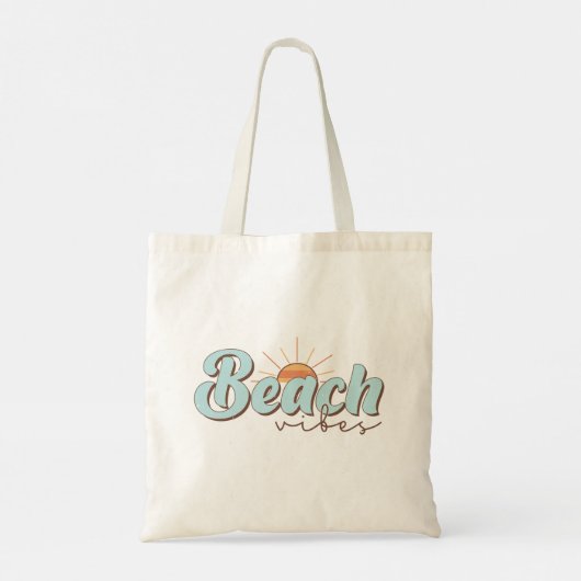 Tote Bag Beach Vibes Retro Summer Sun (Dos)