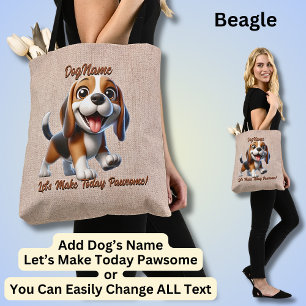 Tote Bag Beagle - Ajouter le nom du chien, modifier le text