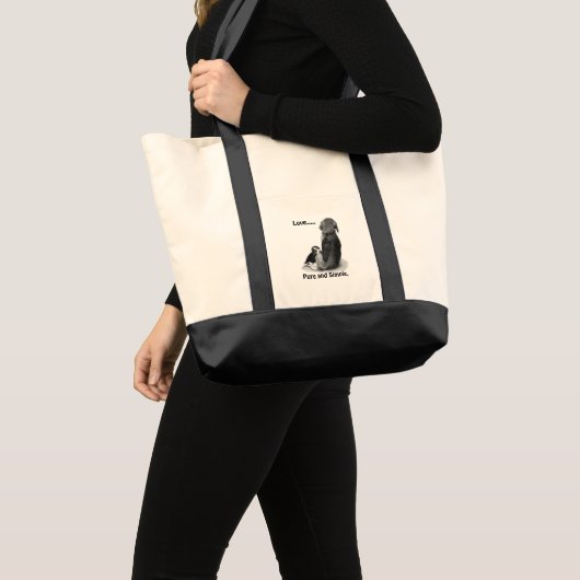 Tote Bag Beagle chiot mignon avec maman chien art original (Devant (produit))