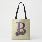 Tote Bag Beagle Chiot Papillons Monogramme Initiale B Nom (Devant)