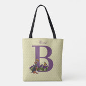 Tote Bag Beagle Chiot Papillons Monogramme Initiale B Nom (Dos)