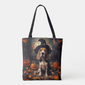 Tote Bag Beagle Citrouille Halloween effroi (Dos)