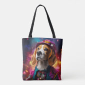 Tote Bag Beagle dans un Casquette rose (Dos)