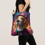 Tote Bag Beagle dans un Casquette rose (De près)