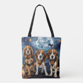 Tote Bag Beagle Halloween Éffrayant (Dos)
