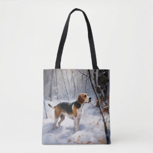Tote Bag Beagle Laisser Neige Noël