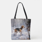 Tote Bag Beagle Noël sous la neige (Dos)