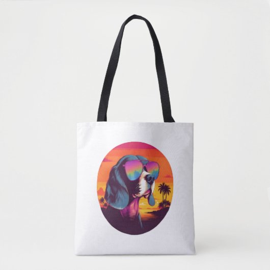 Tote Bag Beagle Sunset Arrière - plan Chemise, maman Beagle (Devant)
