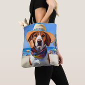 Tote Bag Beagle sur la plage, cadeau d'été pour les amoureu (De près)