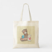 Tote Bag Bear and Bunny Reading Books Bookworm Library book (Dos)