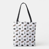 Tote Bag Bear and Moose Rustic Cabine Camping Lodge (Dos)