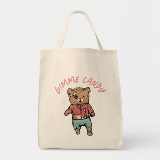 Tote Bag Bear en Teddy rose mignonne Zombie Gimme Candy Hal (Devant)