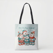Tote Bag Bears Polar mignon chante Avoir un Noël de très Bé (Devant)