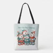 Tote Bag Bears Polar mignon chante Avoir un Noël de très Bé (Dos)