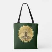 Tote Bag Beau arbre de vie jaune vert Banyan (Dos)