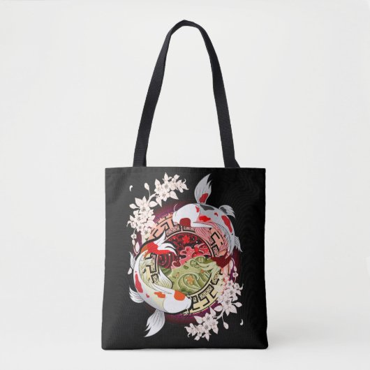 Tote Bag Beau Art Japonais Fleur Koi Fish (Devant)