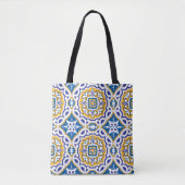 Tote Bag 💙 Beau bleu Azulejos IV Petite tuile (Devant)