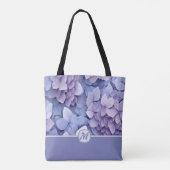 Tote Bag Beau bleu violet Hydrangea Monogramme (Dos)