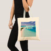 Tote Bag Beau bonheur de plage réutilisable (Devant (produit))