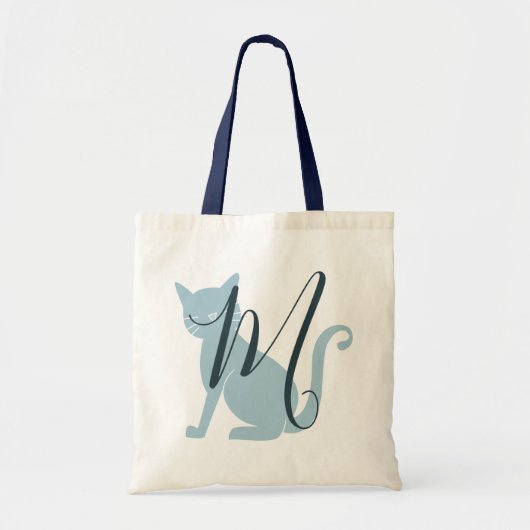 Tote Bag Beau Chat Bleu Monogramme Fourre-tout (Devant)