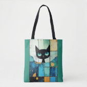 Tote Bag Beau Chat Peint Art (Devant)