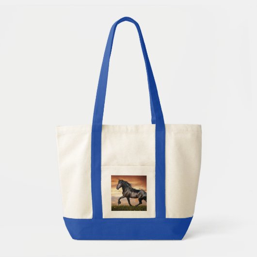 Tote Bag Beau Cheval Noir (Devant)