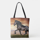 Tote Bag Beau Cheval Noir (Dos)