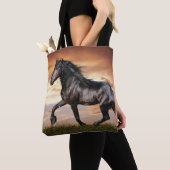 Tote Bag Beau Cheval Noir (De près)