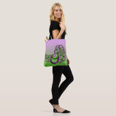 Tote Bag Beau Coeurs verts roses Moderne Abstrait Fractal (Sur le modèle)