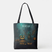 Tote Bag Beau Dragon d'Halloween avec Citrouilles effrayant (Dos)