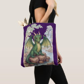 Tote Bag Beau dragon vert (De près)