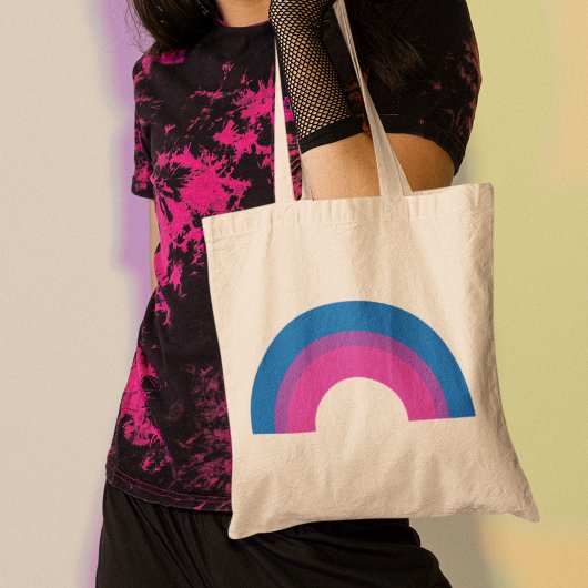 Tote Bag Beau drapeau Bisexuel Pride Arc-en-ciel Noir