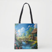 Tote Bag Beau été, illustration colorée, (Devant)