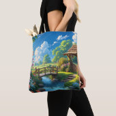 Tote Bag Beau été, illustration colorée, (De près)