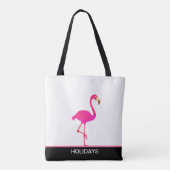 Tote Bag Beau Flamant rose en noir et blanc (Dos)