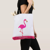 Tote Bag Beau Flamant Rose et Blanc (De près)