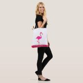 Tote Bag Beau Flamant rose rose et blanc (Sur le modèle)