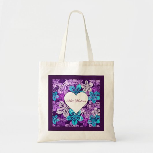 Tote Bag Beau floral violet (Devant)