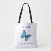 Tote Bag Beau Grand Papillon Bleu (Devant)