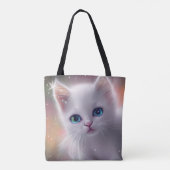 Tote Bag Beau Imaginaire blanc Fluffy Chat (Dos)
