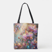 Tote Bag Beau Jardin d'Imaginaire d'orchidée rose (Dos)